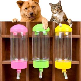 Convenient Leak-proof Dog Water Bottle Hanging Dispenser Feeder Pet Guinea Pig Squirrel Rabbit Drinking Bowl Automatic (Color: Yellow)